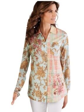 Soft Surroundings Descansa button-up tunic XL
